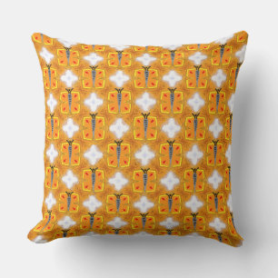 Coussin Papillon gris orangé clair