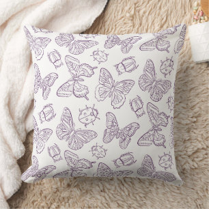 Coussin Papillon Intriqué et Art en Ligne de Coléoptère de
