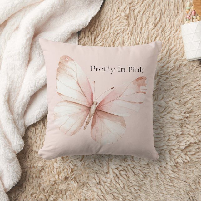 Coussin Papillon joli en rose (Couverture)