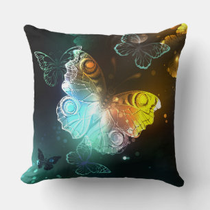 Coussin Papillon lumineux et papillons de nuit