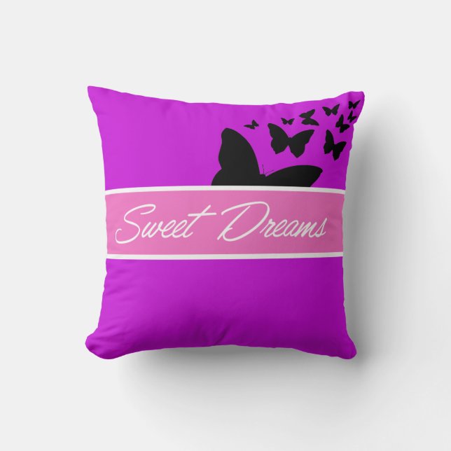 Coussin papillon mauve sweet dreams (Recto)
