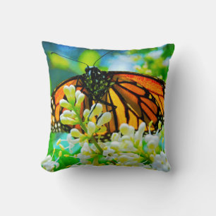 Coussin Papillon Monarque orange Photo Coloré Moderne