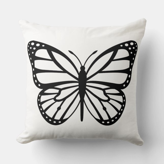 Coussin - Papillon noir et blanc (Recto)