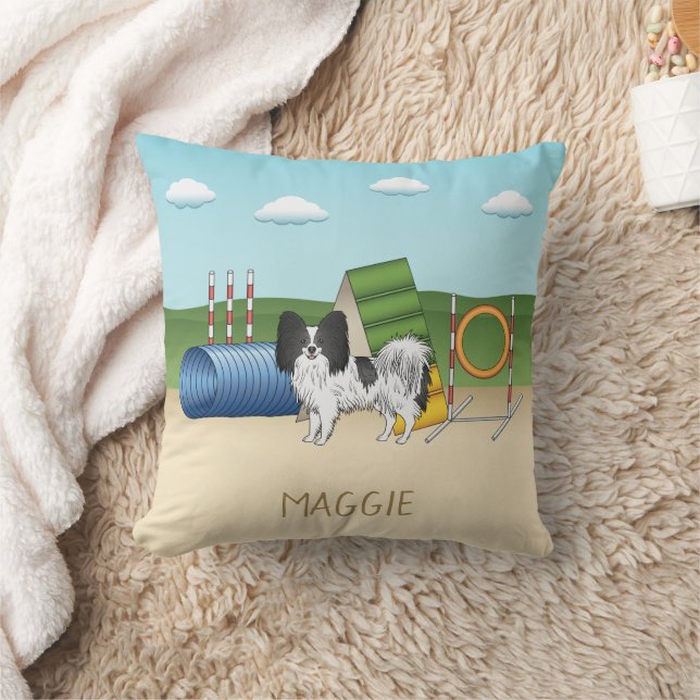 Coussin Papillon Noir Et Blanc Avec Équipement D'Agilité (Couverture)