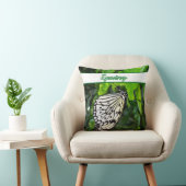 Coussin Papillon noir et blanc sur Green Custom Name (Chaise)