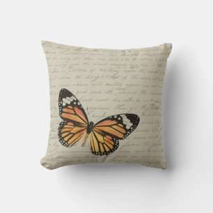 Coussin Papillon orange