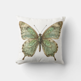Coussin Papillon Orné aux Ailes à Motif de Feuille