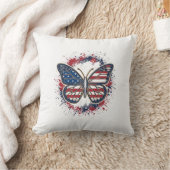 Coussin Papillon Patriotique Gravure Vintage Vector Design (Couverture)