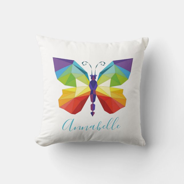 Coussin Papillon peint, personnalisé (Recto)