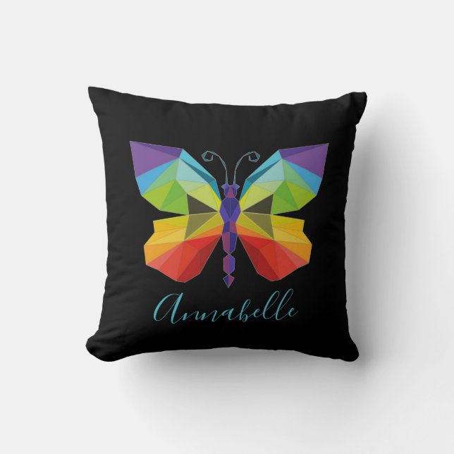 Coussin Papillon peint, personnalisé (Recto)