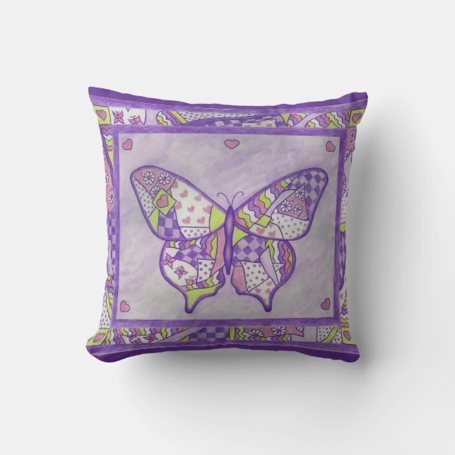 Coussin papillon pourpre (Recto)