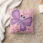 Coussin papillon pourpre pour fille personnalisée (Couverture)