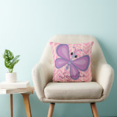 Coussin papillon pourpre pour fille personnalisée (Chaise)