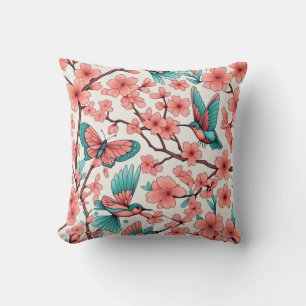 Coussin Papillon rose
