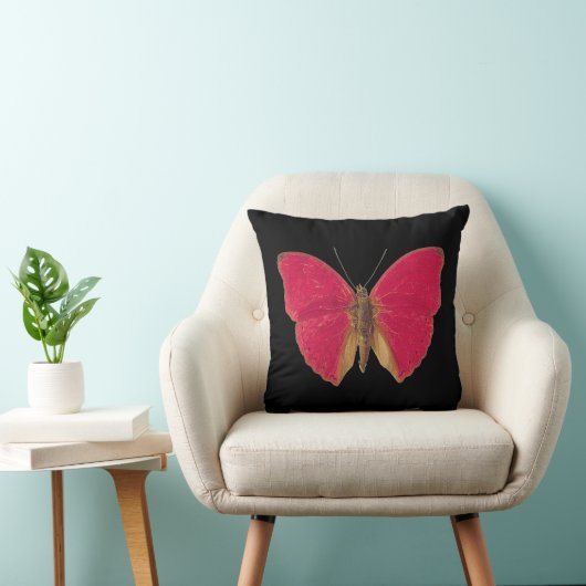 Coussin Papillon rose double face (Chaise)