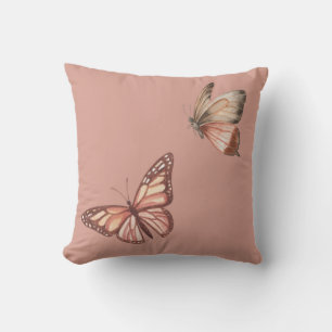 Coussin Papillon rose Pastel Jeu d'oreiller