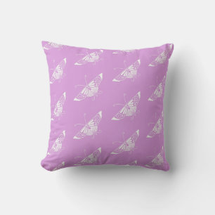 Coussin Papillon stylisé Deco - orchidée clair