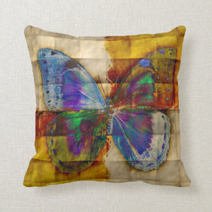 Coussin Papillon sur le motif Checkered antique