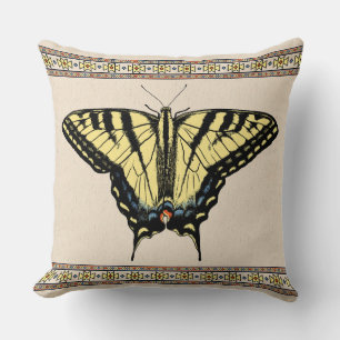 Coussin Papillon Swallowtail Jaune du Sud-Ouest