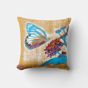 Coussin Papillon vintage sur fleur