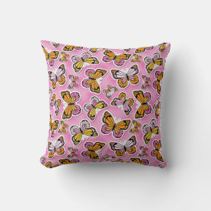 Coussin Papillon Y2K vibe orange