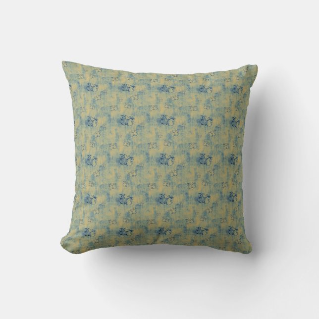 Coussin Papillons bleu foncé sur Grunge (Recto)