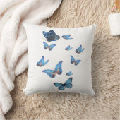 Coussin Papillons Bleus Élégants | Design Bohème e (Couverture)
