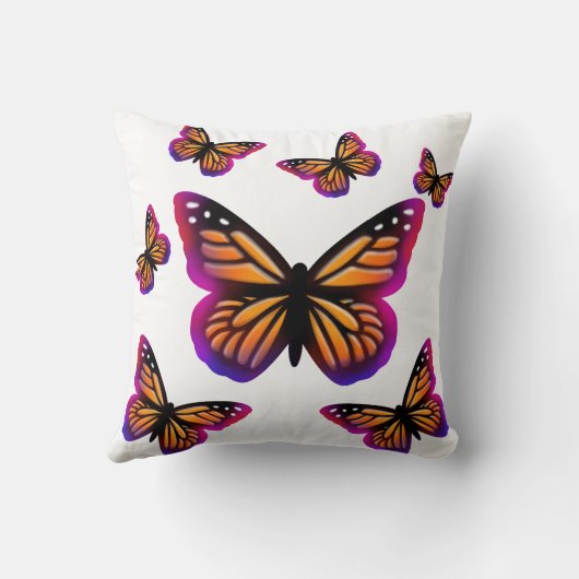 Coussin Papillons couleur aquarelle (Verso)