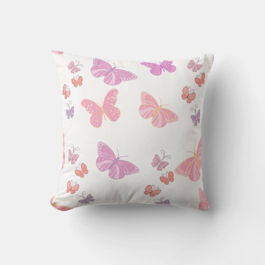 Coussin papillons dans le pastel (Recto)