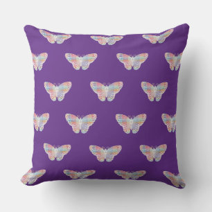 Coussin Papillons d'aquarelle   Royal Purple