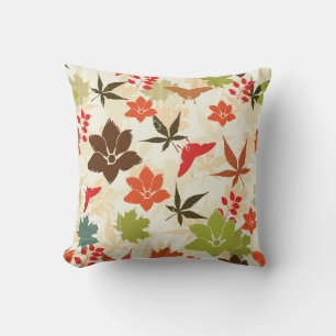 Coussin Papillons d'automne rétro Feuilles Jeu d'oreiller