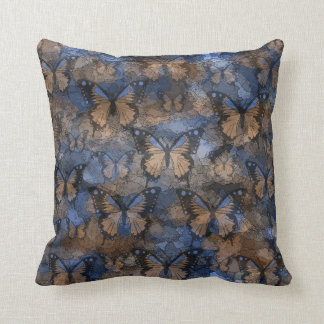 Coussin Papillons de brun bleu