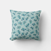 Coussin Papillons de Bugs Doodle - turquoise - motif. (Recto)