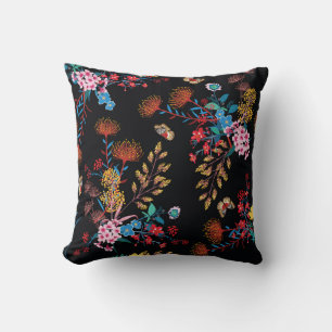 Coussin Papillons de jardin fleuris Style Liberty