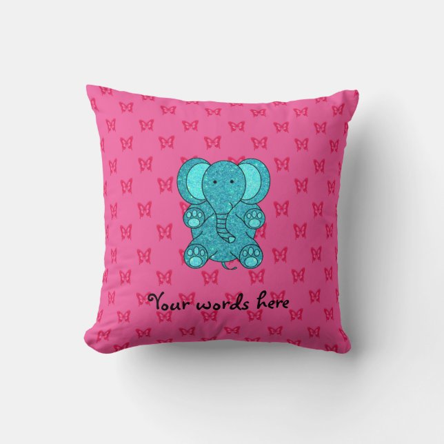 Coussin Papillons de rose d'éléphant de parties (Recto)