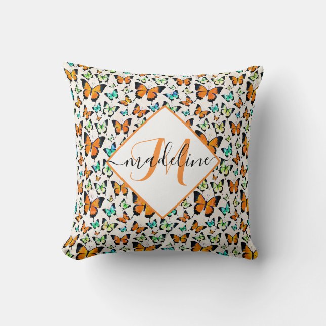 Coussin Papillons d'été personnalisés (Recto)