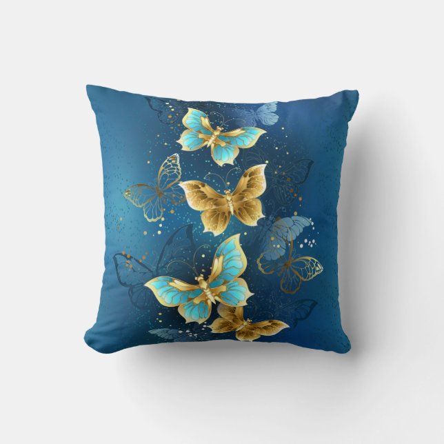Coussin Papillons dorés (Recto)