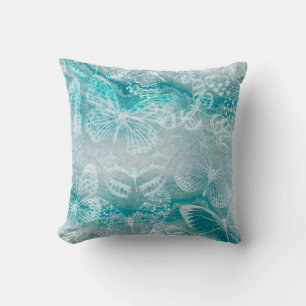 Coussin Papillons en marbre vert de mer