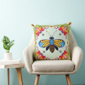 Coussin Papillons et Abeilles Ornés de Fleurs (Chaise)