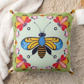 Coussin Papillons et Abeilles Ornés de Fleurs (Couverture)