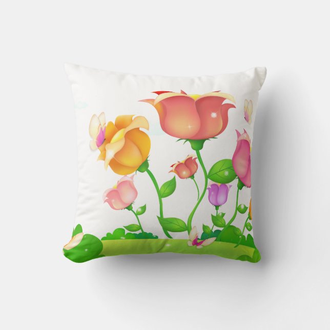 Coussin Papillons et papillons de caricature American MoJo (Recto)