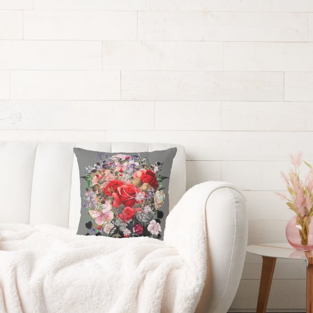Coussin Papillons et Roses (Canapé)