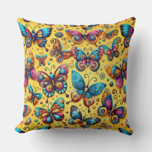 Coussin Papillons Fantaisistes Colorés