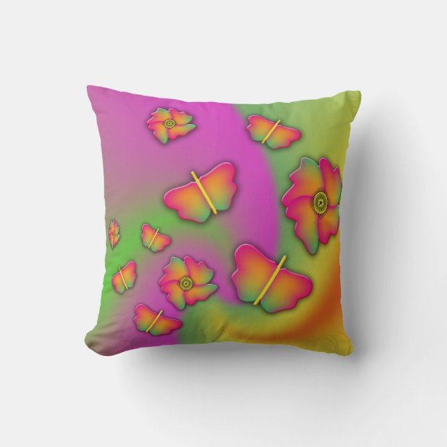 Coussin Papillons & Fleurs (Recto)