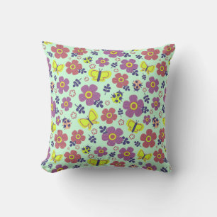 Coussin Papillons Floraux Et Feuilles Pour Un Style De Mai