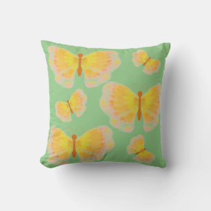 Coussin Papillons lumineux jaunes
