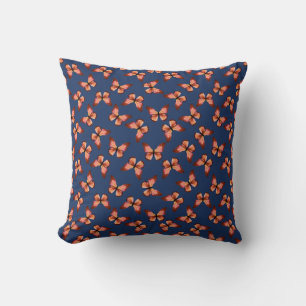 Coussin Papillons Motif orange rose noir