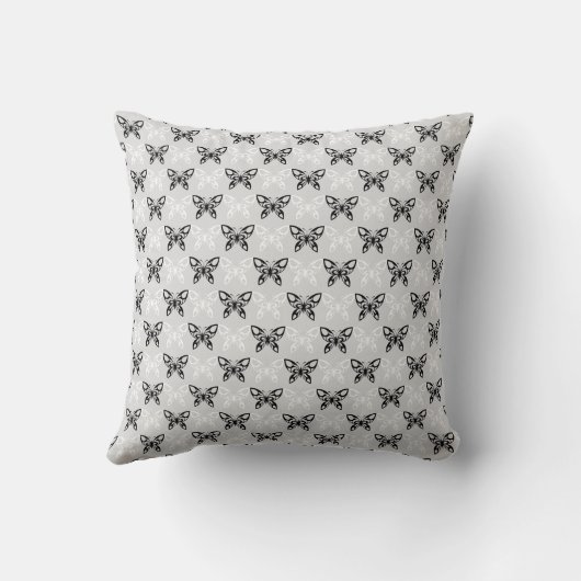 Coussin Papillons noirs et blancs (Verso)