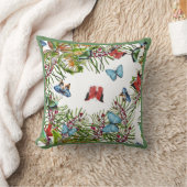 Coussin Papillons Plante tropicaux Bleu rouge (Couverture)