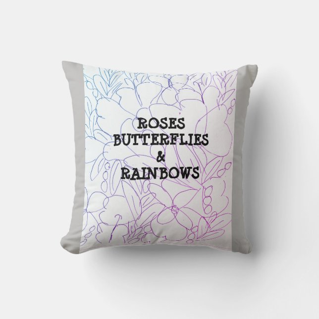 Coussin Papillons rose et arcs-en-ciel Vivid Jeu d'oreille (Recto)